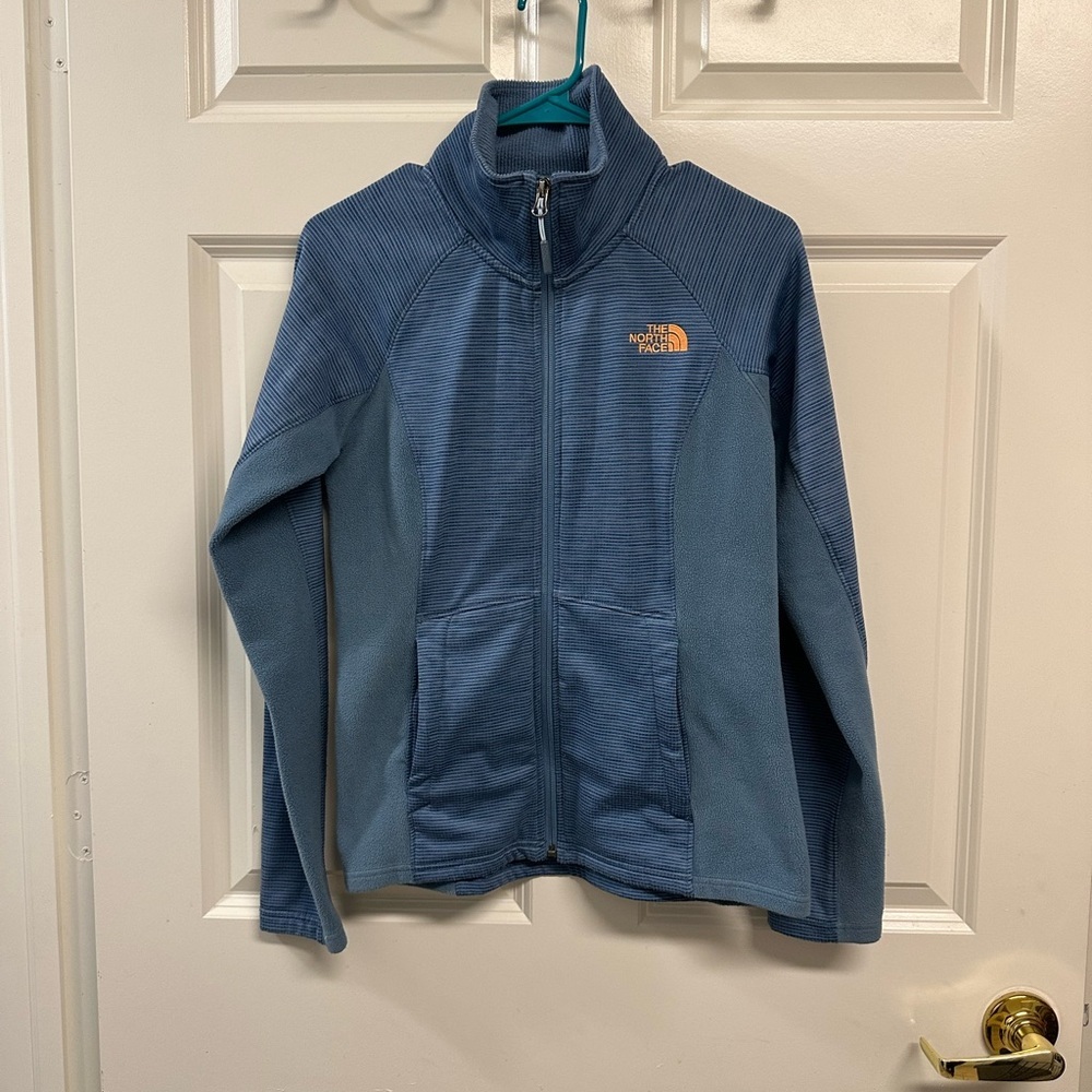 The North Face Blue Fleece Jacket Women’s Long Sleeve Full Zip Front Size S